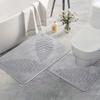 Soft Absorbent Non-slip Simple Solid Color Fern Leaf Embossed Memory Sponge Floor Mat - Bathroom Floor Mat Home