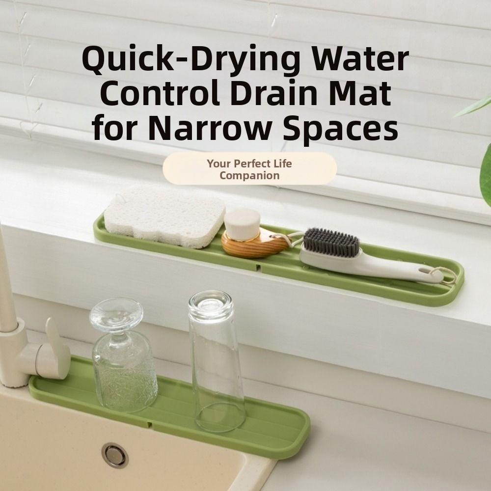 Non Slip Countertop Drying Mat Silicone Tableware Draining Pad Cutting Board Rack  Bathroom