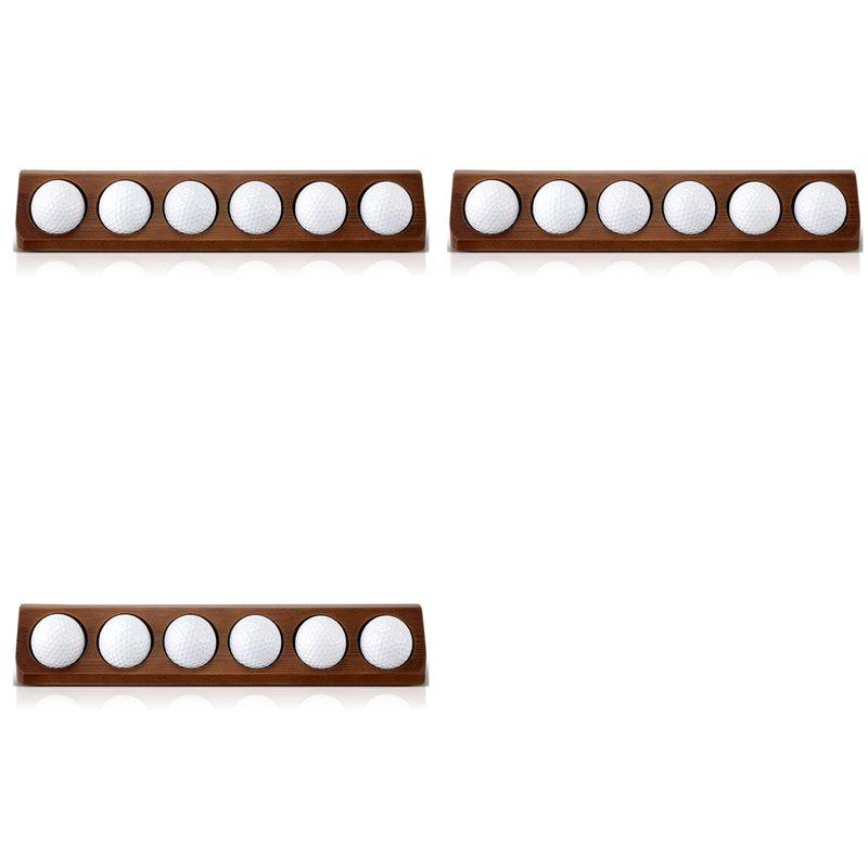 

3X Wooden Golf Ball Display Case 6 Standard Size Wall Mount Golf Ball Stand Holder Display коричневый