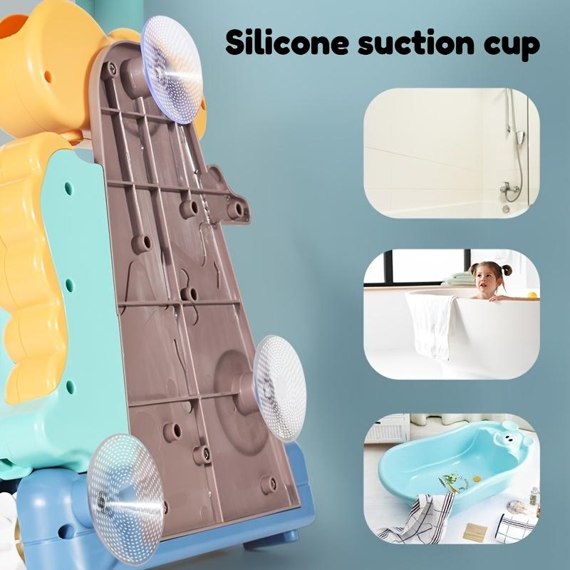 Interactive cartoon dinosaur bath toy for infants and young children, with suction cups, a good bathroom wall mounted shower toy
