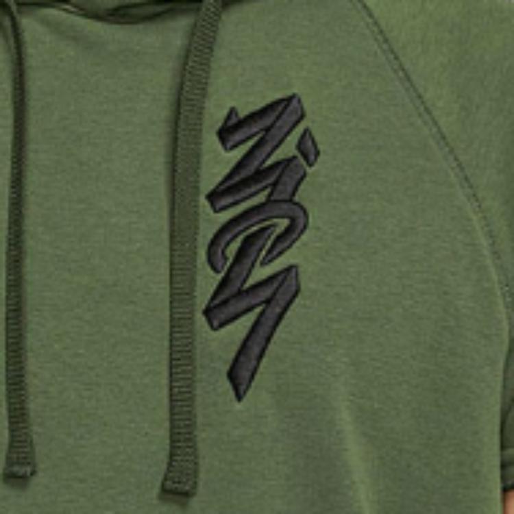 Jordan Embroidered Logo Hoodie Short Sleeve Sweatshirt Men Tops Dark-Green DA9843-335