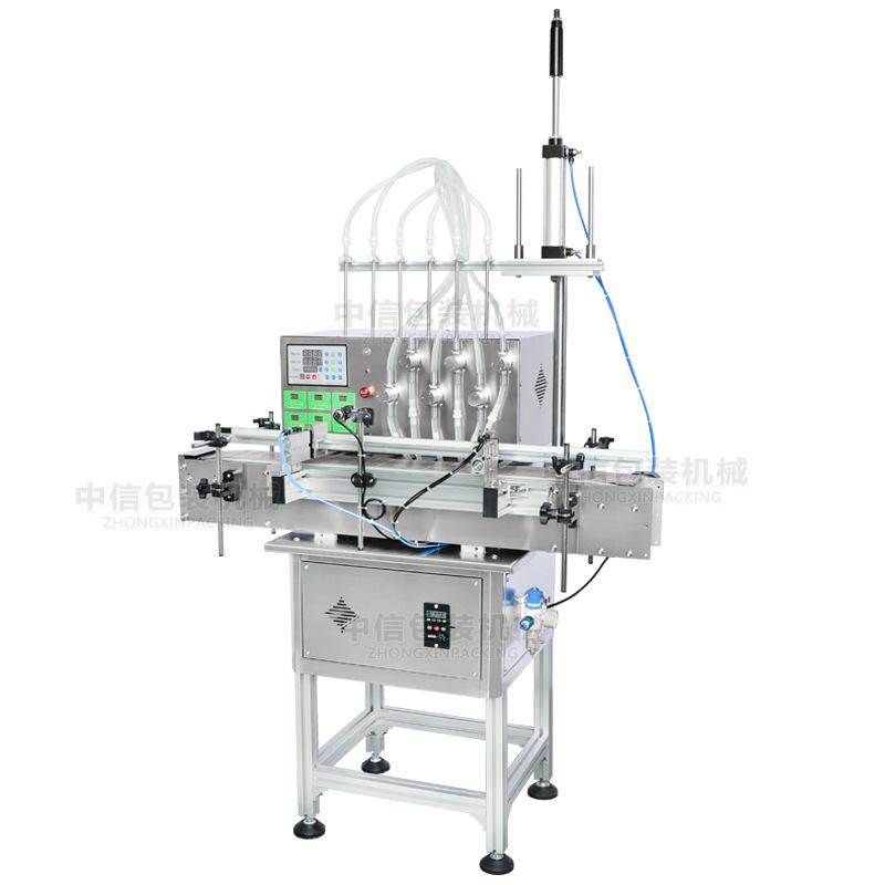 ZONESUN ZS-DTMP6M Automatic 6 Diving Nozzles Liquid Filling Machine Magnetic Pump Foamy Liquid Soap Essential Oil Bottle