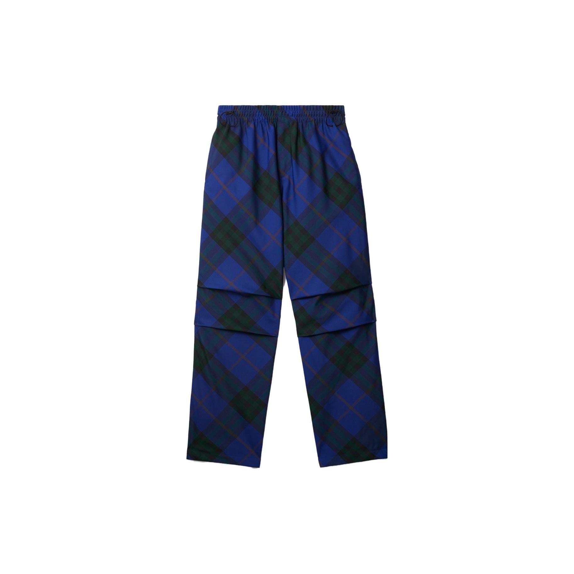 Burberry EKD-Embroidered Straight-Leg Checkered Twill Trousers