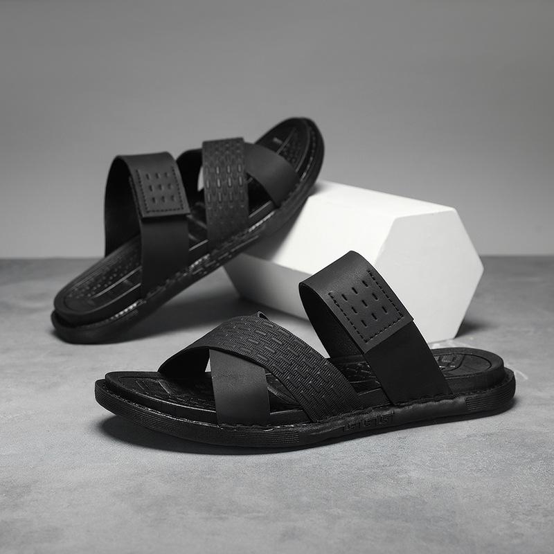 Large Size Cool Slippers Summer New Breathable Outside Wear Driving Casual Sandals Comfortable Soft Sole Non-slip Beach Shoes