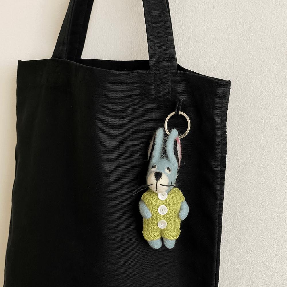 Little Pig Wool Felt Animal Pendant Nepal Cartoon Keychain Cute Rabbit Keyring Couple