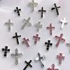 10Pcs Retro Cross Nail Charm Alloy Rhinestones Cross Charms Punk Gothic Nail Art