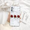 Red Rose Marble Transparent Phone Case for Samsung Galaxy A04 A04S A14 A23 A34 A54 M23 M33 M52 M53