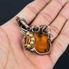 Citrine Gemstone Handmade Pure Copper Wire Wrapped Pendant Jewelry For Memorial Day