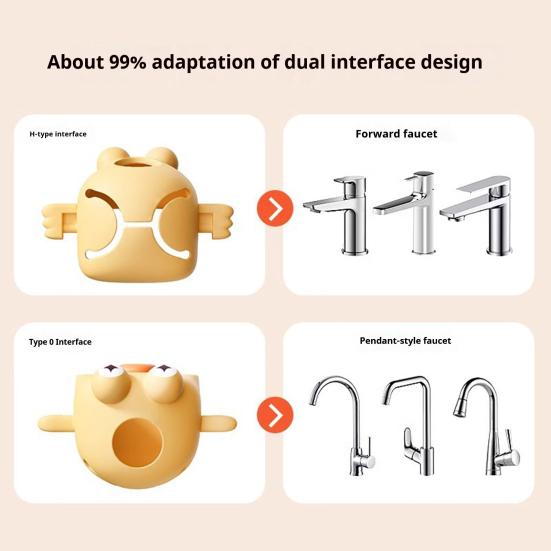 Faucet Extender for Sink Soft Water Flow Extension Tube for Toddlers Easy Hand Washing Cute Cartoon Animal Shape Kids Bathroom Faucet Accessory