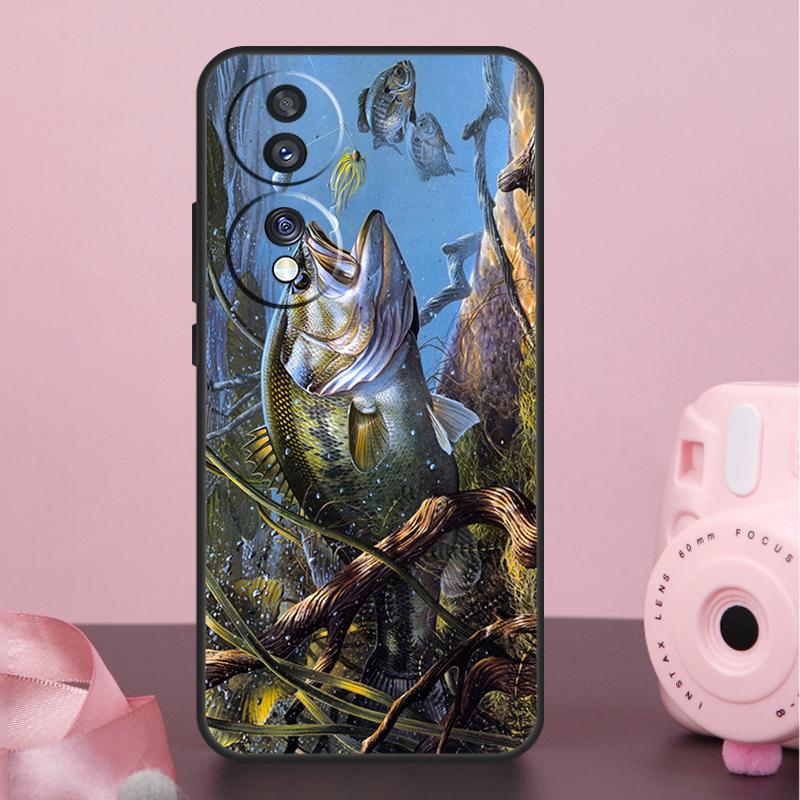 

Bass Fishing Lake Fisherman Case For Honor X8b X9b X6a X7a X8a X9a X6 X7 X8 X9 50 70 90 Magic 5 Lite Magic 6 Pro Cover Honor X6