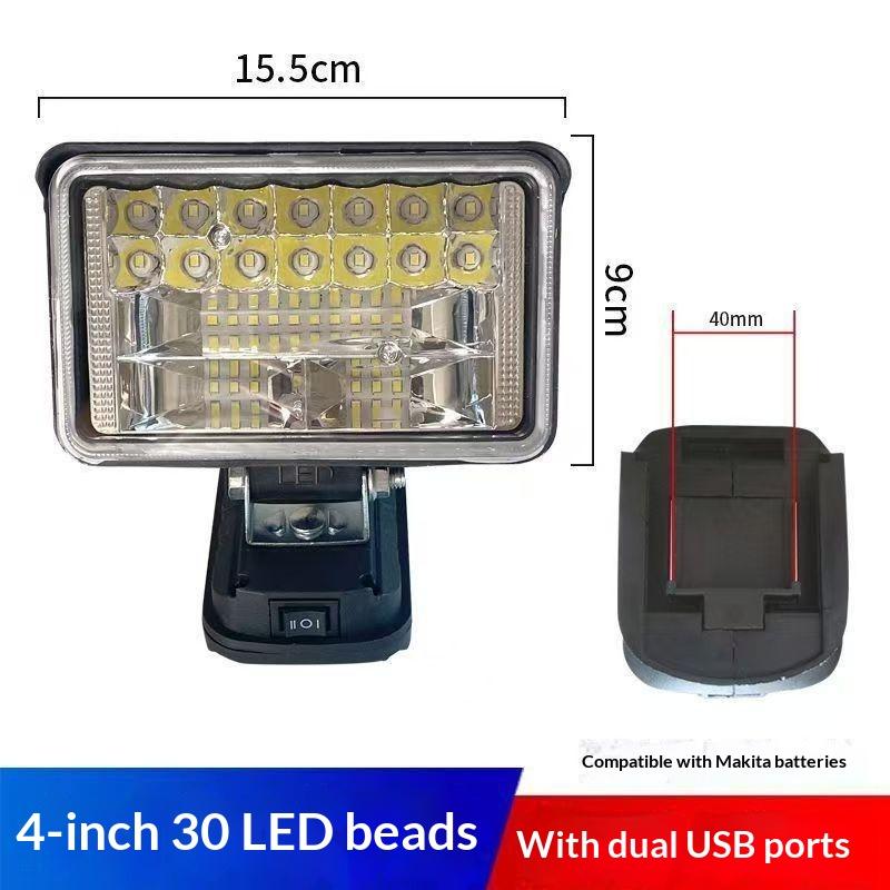 Adjustable LED Work Light for Mak 18V Li-ion Battery Portable Waterproof Emergency Flood Lamp for Construction Jobs