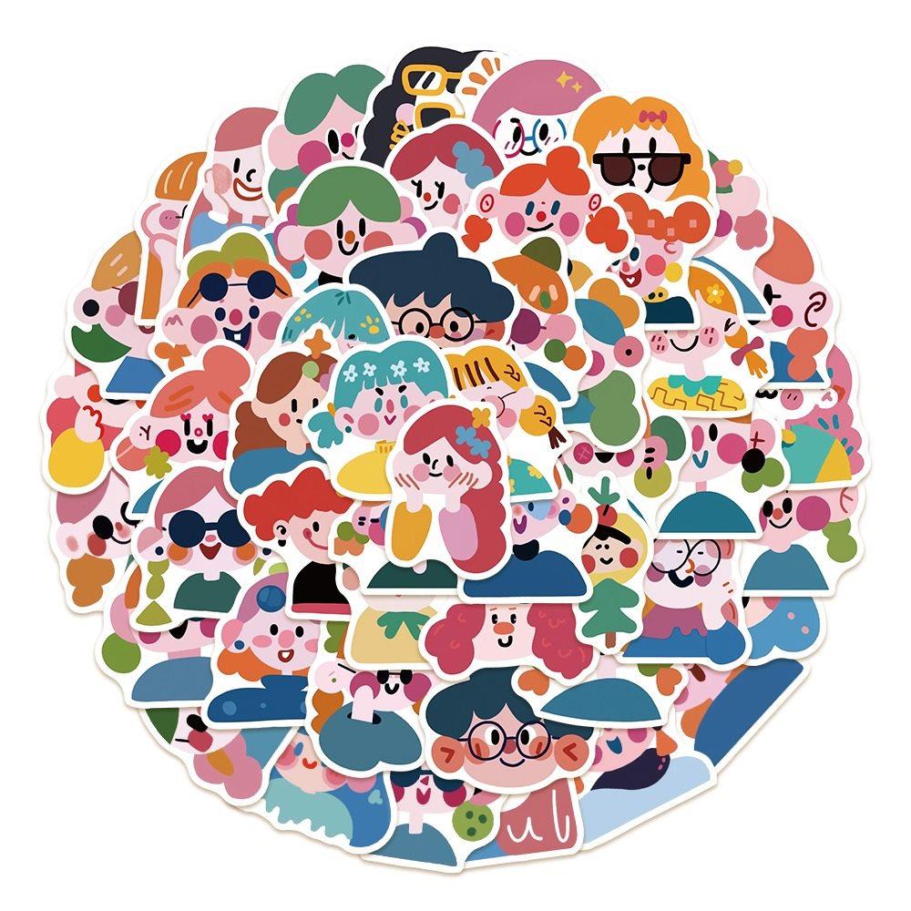 

1set Cute Cartoon Dopamine Girl Stickers, Computer Handbooks, Phone Cases, Luggage Decorations, Waterproof Stickers