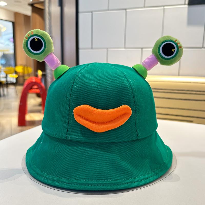 

Милые светящиеся глаза лягушки Панама для рыбалки Девочки Весна Лето Солнцезащитный козырек зелёный