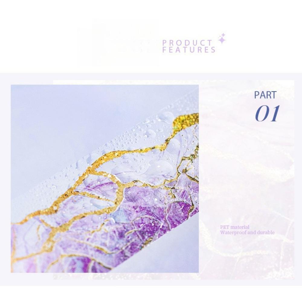 1PC watercolor smudging and bronzing PET tape, color paradise series handbook material decoration circular sticker