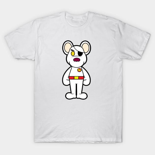 Men Black Print T-shirt Danger Mouse No-Cut Transfer Paper Print Cotton Tshirt 3XL белый