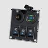 12/24V 3 Gang LED Rocker Switch Panel Boat Truck Car Lights Toggle Buttons Circuit Breaker USB Chargers Power Adapter Voltmeter