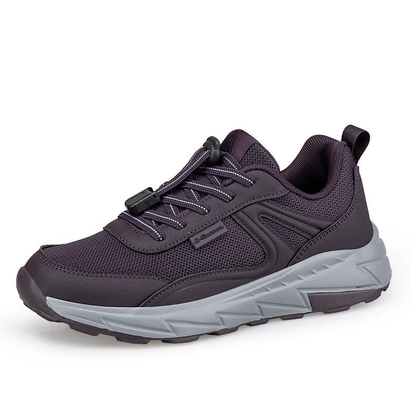 Middle-aged and elderly non-slip soft-soled fly-woven breathable mesh casual sports shoes walking shoes mother shoes