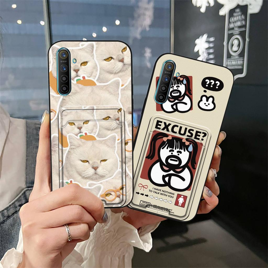 Full wrap Waterproof Phone Case For OPPO Realme X2/Realme XT/K5 Shockproof TPU Cute Card bag protective Card slot Cover