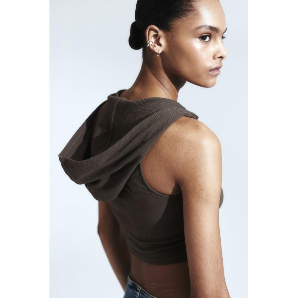 

Толстовка без рукавов в рубчик HM темно-серого цвета