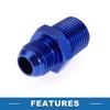 A ABSOPRO Female Flare Reducer Hose Fitting Adapter TF AN8 1/2 NPT Fuel Line Connector Aluminum Blue