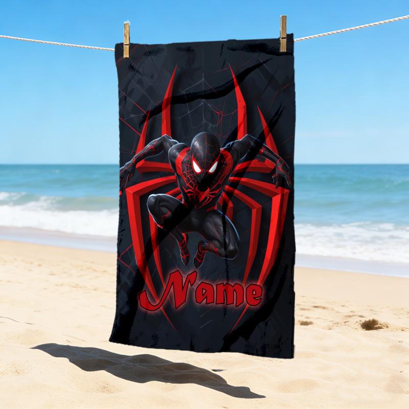 Custom Name S-Spide M-Man Flight Stylish Digital Printing Beach Towel Quick‑Drying Absorbent Blanket for Beach Pool Gym Travel