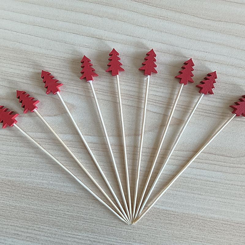WTEMPO Elegant Christmas Skewers Christmas Tree & Christmas-themed Pattern Design for Christmas New Year Thanksgiving Day Party Festive Table Decor