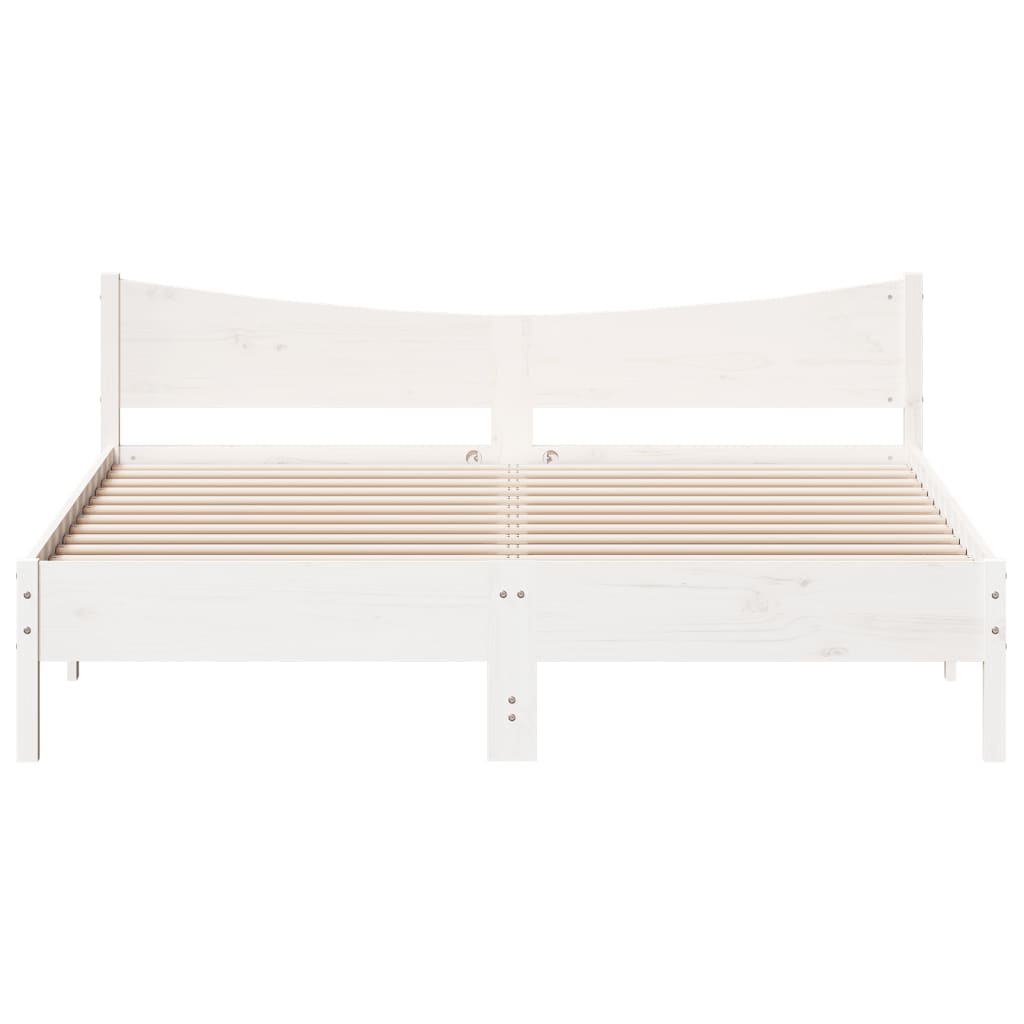 Solid Wood Bed without Mattress White 180x200 cm Pine Wood