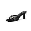 Summer Women's Sandals 2025 Fashion Luxury Diamond Open Toe Women's High Heel Slippers Outdoor Slippers  High Heels