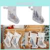 Plush Christmas Stocking With Festive Pom Poms And Embroidered Snowflakes For Gift Giving
