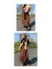 Women's 2026 Black Wool Plaid High-Waist A-line Skirt - Autumn/Winter Slimming Mid-Length