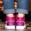 Jordan Air Jordan 1 Mid top Basketball Shoes White Purple Unisex 555112-661