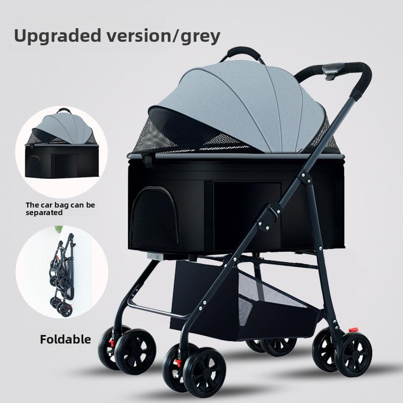 3-in-1 Pet Dog Stroller, Dog Wagon with Removable Carrier, Cat Stroller for Medium Dogs Up To 55lbs, Easy Foldable Pet Stroller