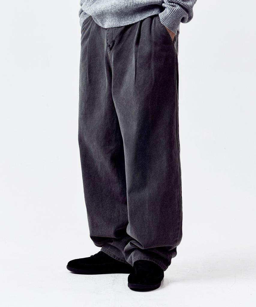 NAKEDBLOOD E.R Solid Wash Wide Denim Pants Grey