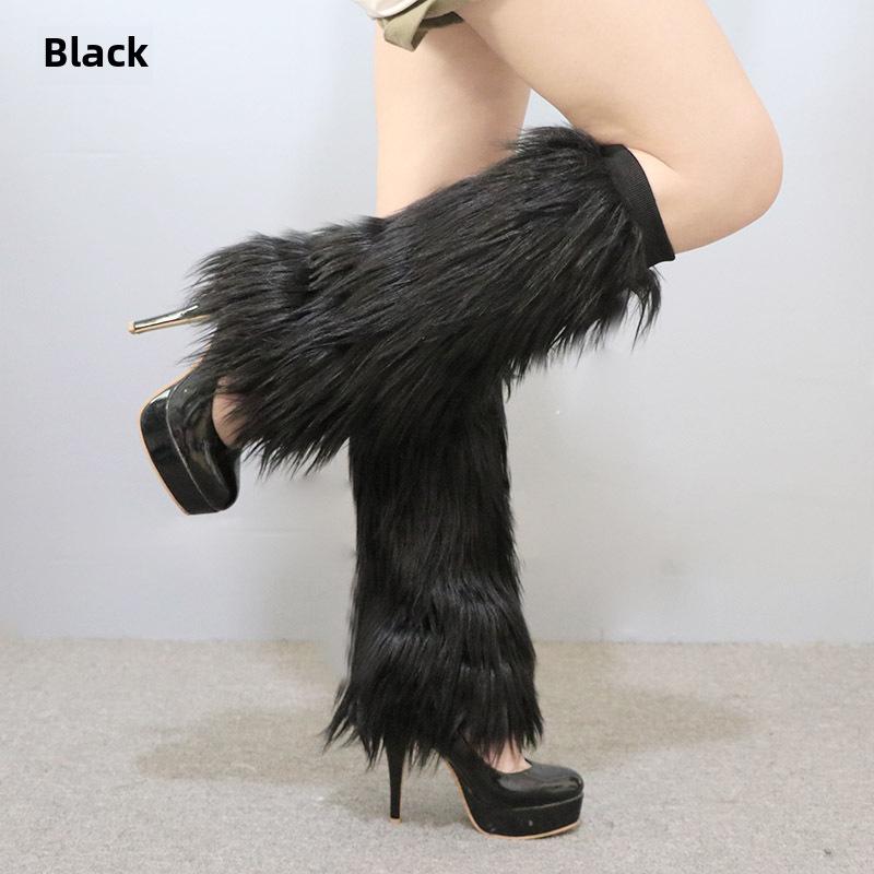Women's Faux Fur Plush Boot Cuffs & Leg Warmers for Autumn/Winter