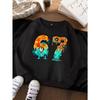 Unisex Kids Crewneck Sweatshirt For Over 4 Years Old Boys Girls Gradient Diamond Drip Melting Number 67  Pullover Top For 4-12 Children