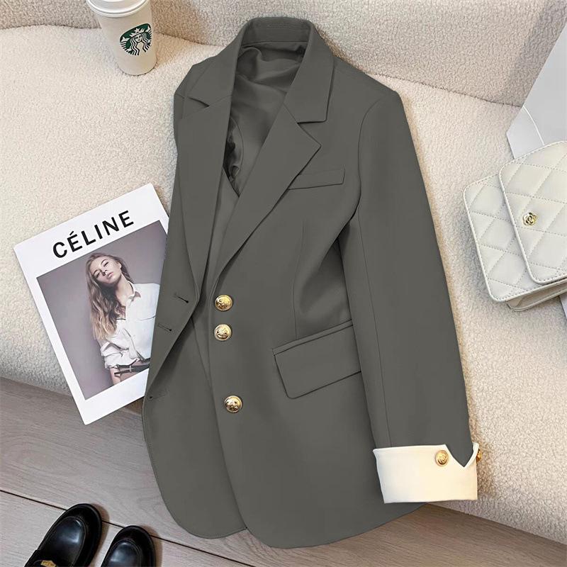 Spring/Autumn 2025 Korean-Style Loose Fashion Suit Jacket - Versatile Casual High-End Design
