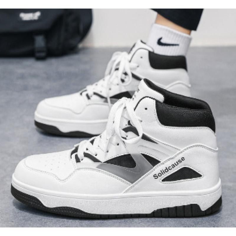 

2024 Новый осенний тренд Мужская обувь с высоким верхом Корейская версия Модная платформа Студенческая обувь для скейтбординга Внешняя торговля Баскетбольная мужская обувь 44