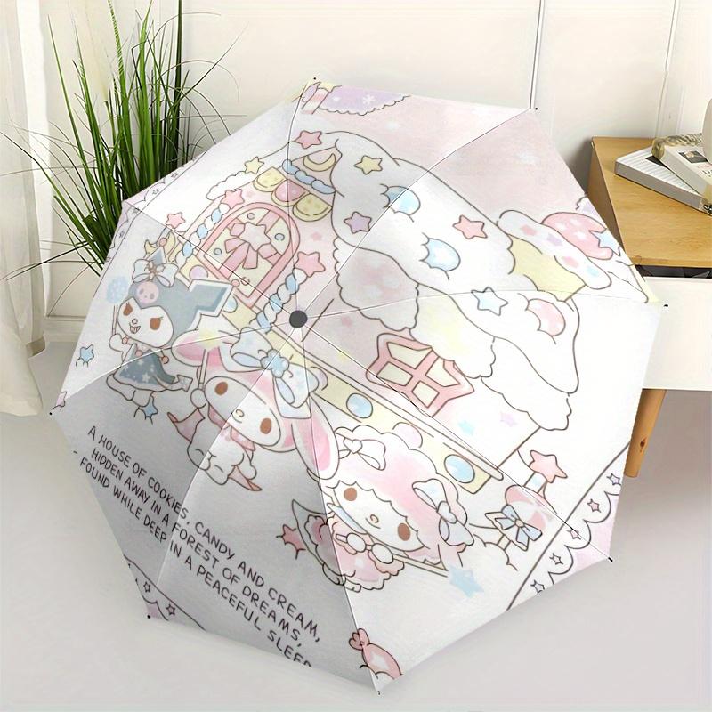 

Sanrio Dessert House Automatic Opening and Closing Cartoon Umbrella, Lightweight 3-Fold, With Cute Cartoon Characters, Suitable for Home, Outdoor and