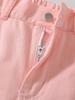 Single-piece girls' wide-leg straight-leg jeans with a fashionable, casual, trendy, and cute pink 3D bow.