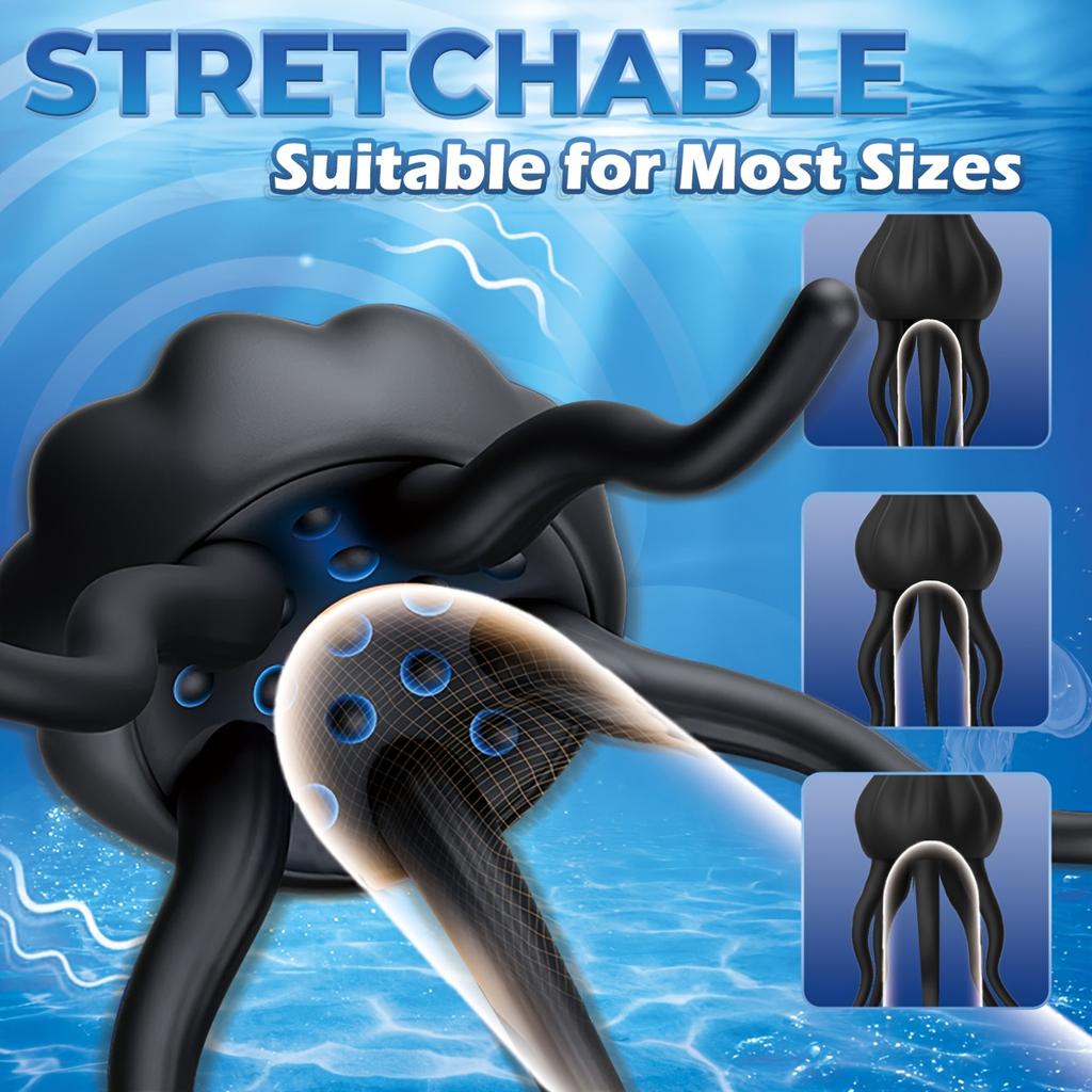 Delayed Vibrate Jellyfish Penis Trainer Penis Clit Nipple Massager Male Glans Vibrators Ejaculation Adult Masturbation Sex Toys