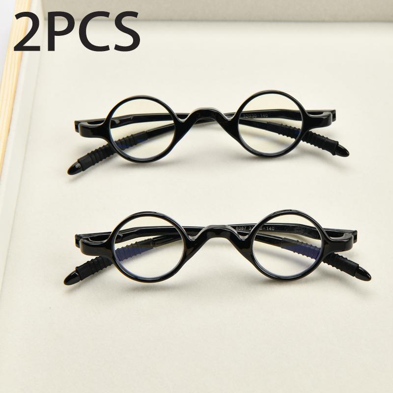 2 Stück Anzug Retro Blaulichtfilter Lesebrille Herren Damen Stilvolle Fernsicht Brillen Alterssicht Brillen