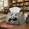 1pc, 2d Flat Printing, Tissue Box Panda Bear Quilt Pattern Printed Tissue Box, Suitable for Home, Car, and Party Decoration Tissue Holder, Perfect for