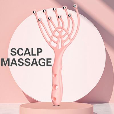 Kopfmassagegerät mit 9 Krallen, stromlinienförmiger Ball, Körperentspannung, Kopfhautmassagerolle für Haarwachstum, Handgerät zur Stresslinderung