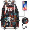 Youth Student Backpack with Soccer Star Print, Casual Travel Daypack for Boys and Girls, Large Capacity, Comfortable Shoulder Straps
