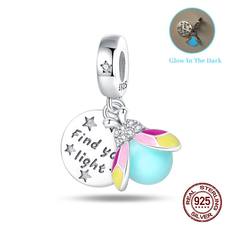 Classic Copper Beads Luminous Firefly Star Chameleon Charms Pendants Fit Original Bracelet Diy Jewelry For Woman