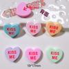 10Pcs New Cute Cartoon Heart Shaped KISS ME Series Flat Back Ornament Jewelry Bows Accessories