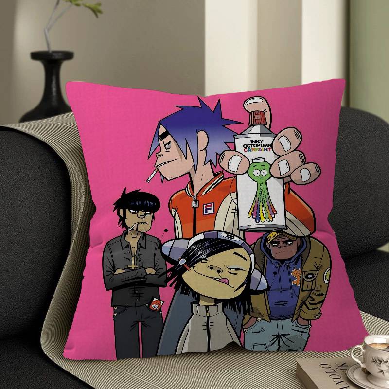 Band GGorillaz Music Cool Cushion Cover Polyester Sofa Cushions Decorative Throw Pillows Home Decoration Pillowcover