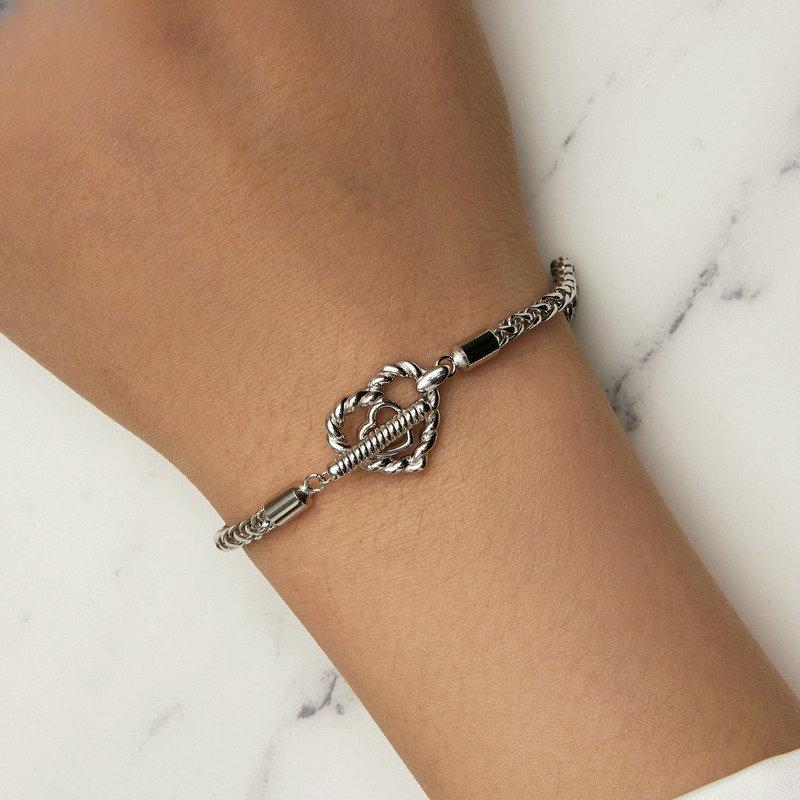 Original Niche S925 Sterling Silver Heart-shaped Basic Bracelet, Light Luxury and Fashionable Handmade Diy Bracelet That Can Be Worn Alone