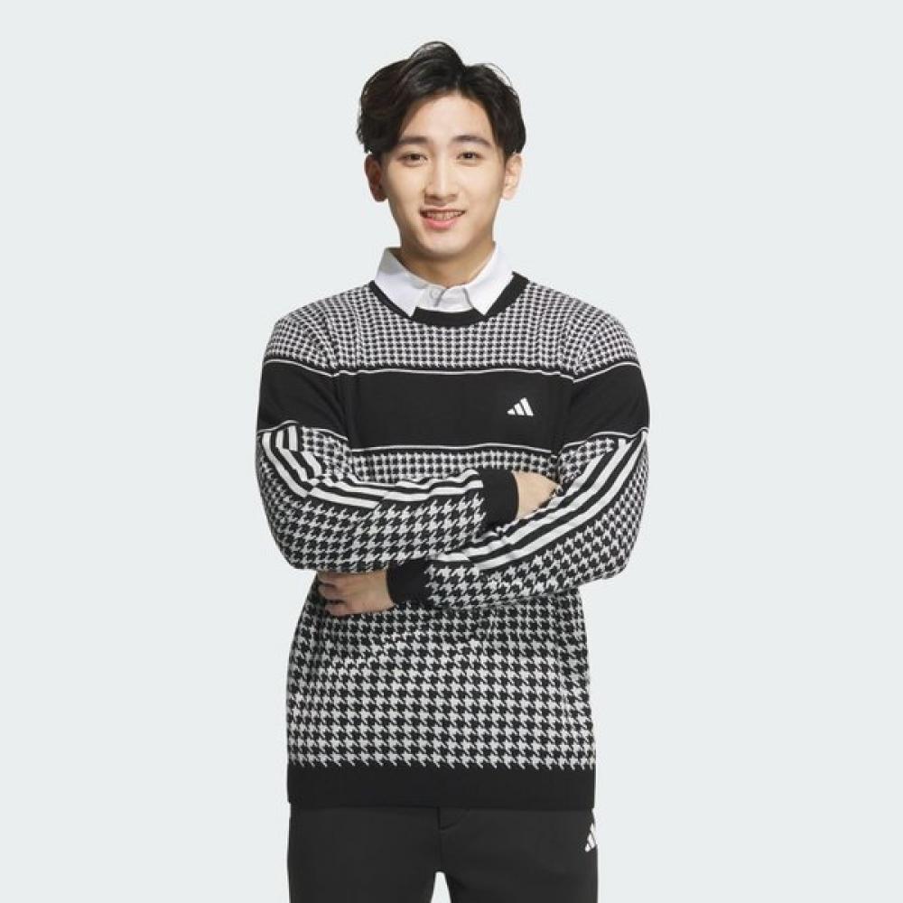 Adidas GolF 2024 F W Men S GolF Primeknit Jacquard Long Sleeve creWneck Pullover SWeater Im7300