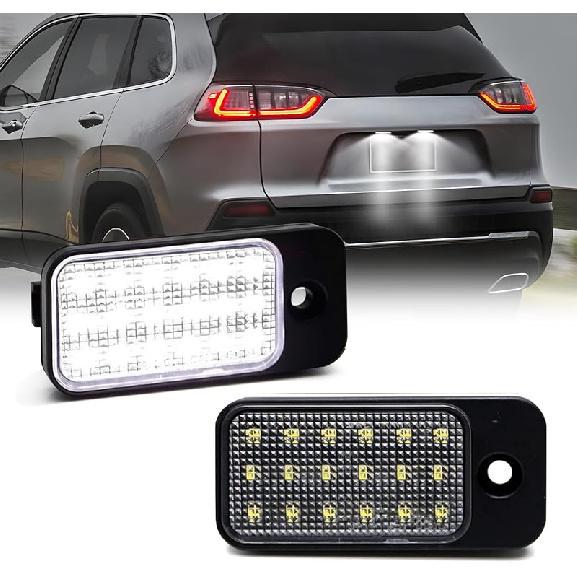 D-Lumina LED License Plate Light Tag Lamp Assembly For -UP Nissan Altima Sentra Rogue Versa, Powered By 18-SMD Xenon White LED Tag Lights, Pack Of 2